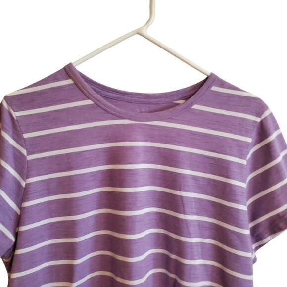 Time and True Preppy Lavender and White Crew Neck Tee Large - Picture 3 of 12